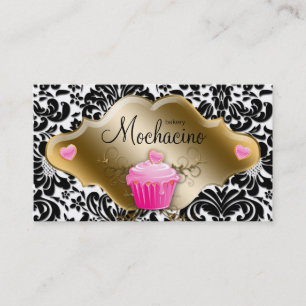 Caramelo do rosa do cupcake do cartão de visita d