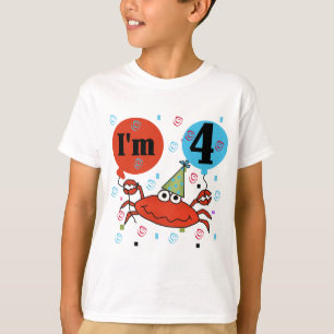 Caranguejo 4º Aniversário Camisetas e presentes