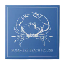 Caranguejo Branco Costeiro no Azul Clássico Person