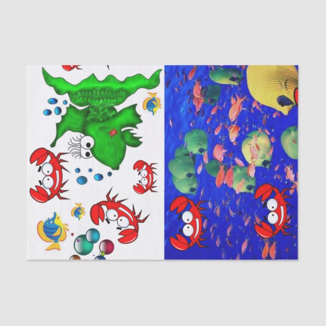 Caranguejo De Peixes De Papel Tecido (Frente )