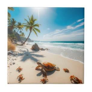 Caranguejos Marinhos na Praia Tropical – Oceano Se