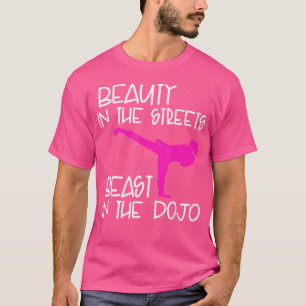 Caratê Engraçado Camisa Meninas Bela Besta Dojo Ma