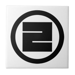 Caráter de kanji quadrado para UM no círculo