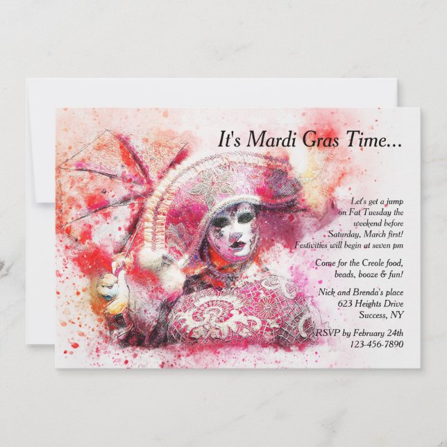 Caráter do mascarada no convite vermelho (Frente)