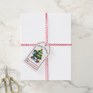 Carateres de árvore torcida etiquetas de Natal