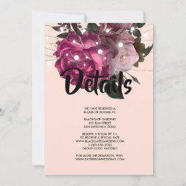 carateres luminosos Flor Borgonha Convite