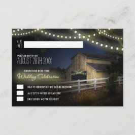 Carateres RSVP de Casamento de fazenda Luzes Rústi