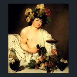 Caravaggio Bacchus Poster<br><div class="desc">Caravaggio Bacchus poster. Pintura a óleo na canvas de 1595. Bacchus é uma das pinturas mais famosas do artista italiano Caravaggio. O trabalho apresenta um jovem vestido de deus clássico Baco com folhas e uvas no cabelo e uma tigela de fruta sentada diante dele. A pintura contém famosamente uma carapaça...</div>