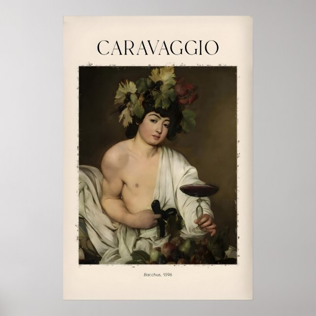Caravaggio Baco Impressão de Arte - Deus Romano do (Frente)