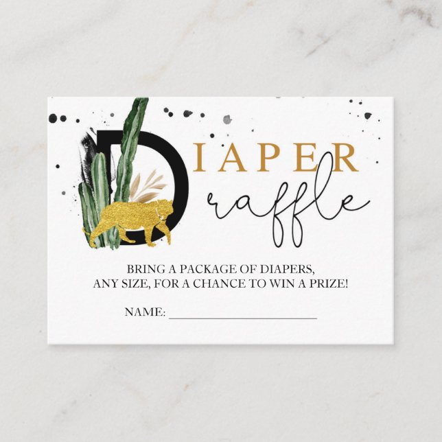 Carcaari Animais Dourados Fralda Raffle Inserção (Frente)