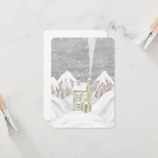 Card (8,9 x 12,7 cm) - Winter Scene (Frente/Verso In Situ)