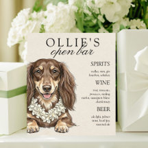 Cardápio de Bar de Casamento Dachshund Tropical