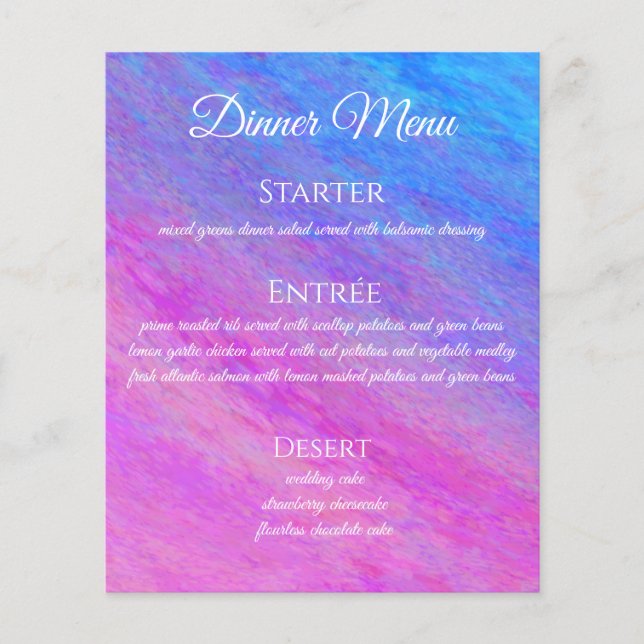 Cardápio de Bebidas e Jantar de Casamento - Mar de (Frente)