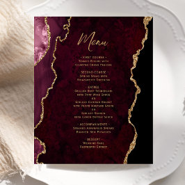 Cardápio de Casamento Ágata Vermelho Borgonha Orça