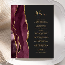 Cardápio de Casamento Burgundy Dourado Orçamento Á