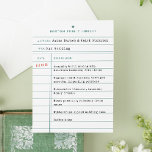Cardápio de Casamento Cartão de Empréstimo de Livr<br><div class="desc">Cardápio de Casamento Cartão de Empréstimo de Livro de Biblioteca Vintage - Capture a nostalgia de uma era passada com nosso cartão de menu de casamento tipo cartão de biblioteca vintage. Projetado para se assemelhar a um cartão de biblioteca clássico, este cartão de menu de casamento único e encantador definirá...</div>