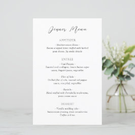 Cardápio de Casamento Clássico Preto e Branco Atem