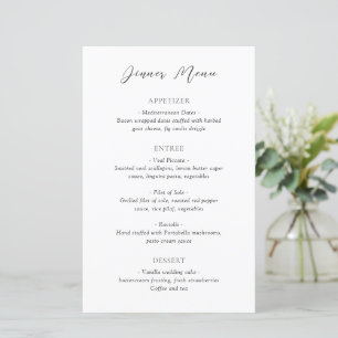 Cardápio de Casamento Clássico Preto e Branco Atem