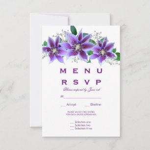 Cardápio de Casamento Classy Chic Clematis RSVP