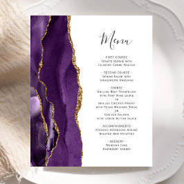 Cardápio de Casamento com Ágata Dourada Roxa Orçam