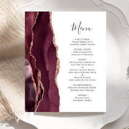 Cardápio de Casamento com Ágata em Dourado Rosa e