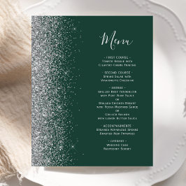 Cardápio de Casamento com Borda de Brilho Prateado