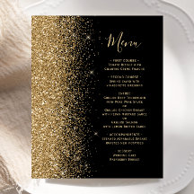 Cardápio de Casamento com Brilho Dourado Orçamento