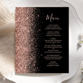 Cardápio de Casamento com Brilho em Dourado Rosa d