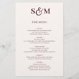 Cardápio de Casamento com E comercial em Letra Clá