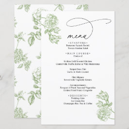 Cardápio de Casamento com Letra Moderna Floral Ver