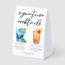Cardápio de Casamento de Coquetéis com a Marca do