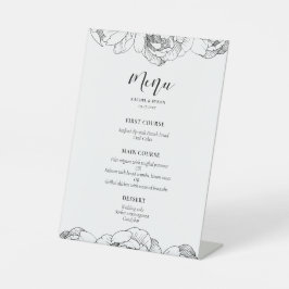 Cardápio de casamento elegante para peões negros e