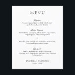 Cardápio de Casamento Elegante Preto e Branco Old<br><div class="desc">Um design elegante e atemporal.</div>