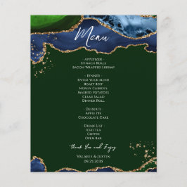 Cardápio de Casamento em Ágata Azul Verde Orçament