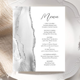 Cardápio de Casamento em Cinza e Prata Orçamento A