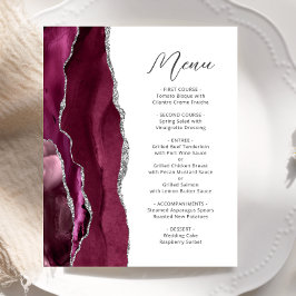 Cardápio de Casamento em Letra Cursiva com Ágata P
