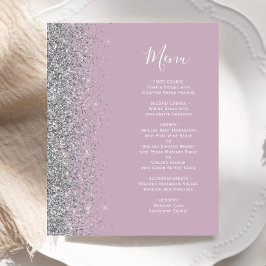 Cardápio de Casamento em Lilás Empoeirado com Bril