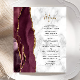 Cardápio de Casamento em Mármore Ágata Dourada de