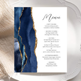 Cardápio de Casamento Escrito em Ágata Dourada Azu