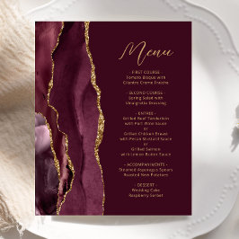 Cardápio de Casamento Escrito em Ouro com Ágata Bu