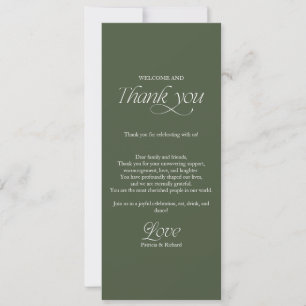 Cardápio de Casamento Floresta Verde e Cartão de A
