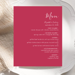 Cardápio de Casamento Magenta Moderno Orçamento