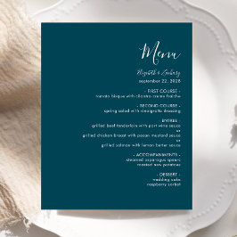 Cardápio de Casamento Moderno Azul Teal Orçamento