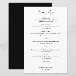 Cardápio de Casamento Moderno Minimalista Simples