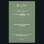 Cardápio de Casamento Moderno Verde Sage Minimalis<br><div class="desc">Cardápio de casamento moderno verde sage com um design simples,  com o cabeçalho em uma tipografia de roteiro elegante e seu cardápio em uma fonte sans serif minimalista. Este cardápio de casamento chic funciona bem com qualquer estilo de casamento.</div>