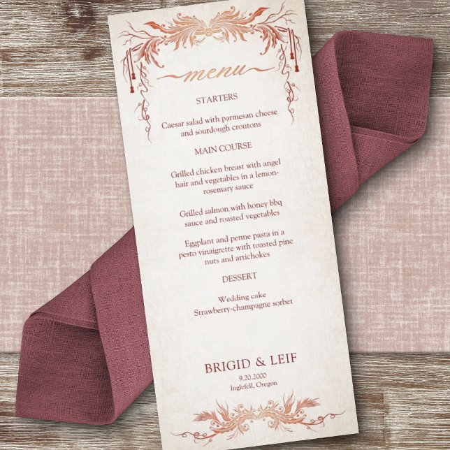Cardápio de Casamento Pagão Handfasting (Criador carregado)