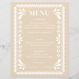 Cardápio de Casamento Papel Picado com Tema Mexica