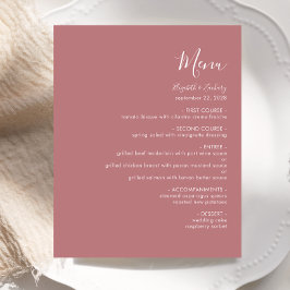 Cardápio de Casamento Rosa Poeirento Moderno e Eco