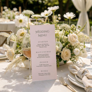 Cardápio de casamento rosa vintage Royale