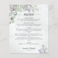 Cardápio de Casamento Rústico com Eucalipto e Lava